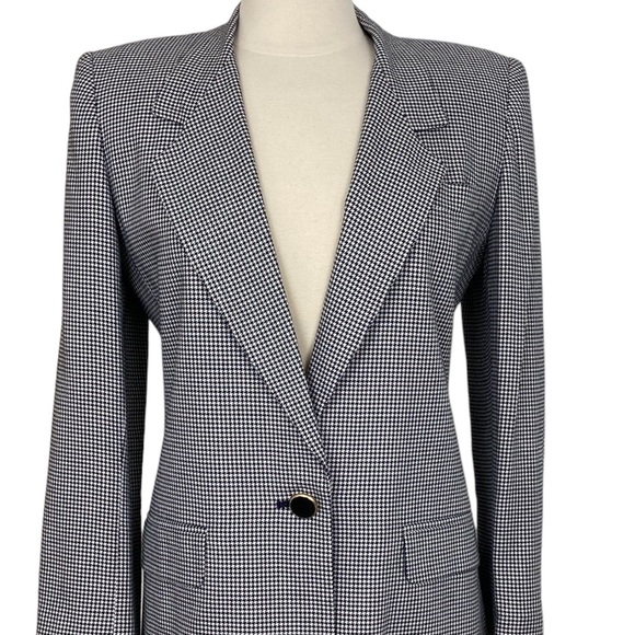 Vintage Worthington Navy Houndstooth Boyfriend Blazer - Picture 12 of 12